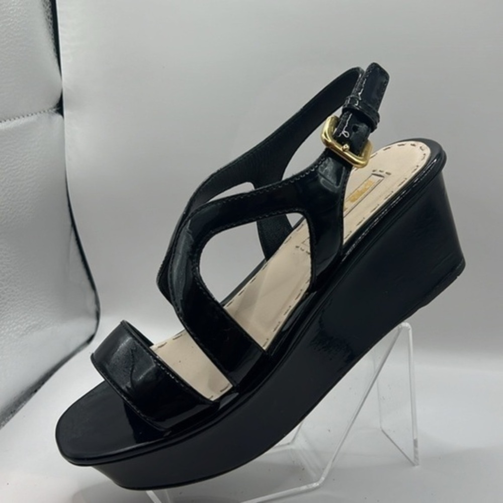 Prada Platform Sandals in  patent leather.  Size 7.5. In preloved perfection